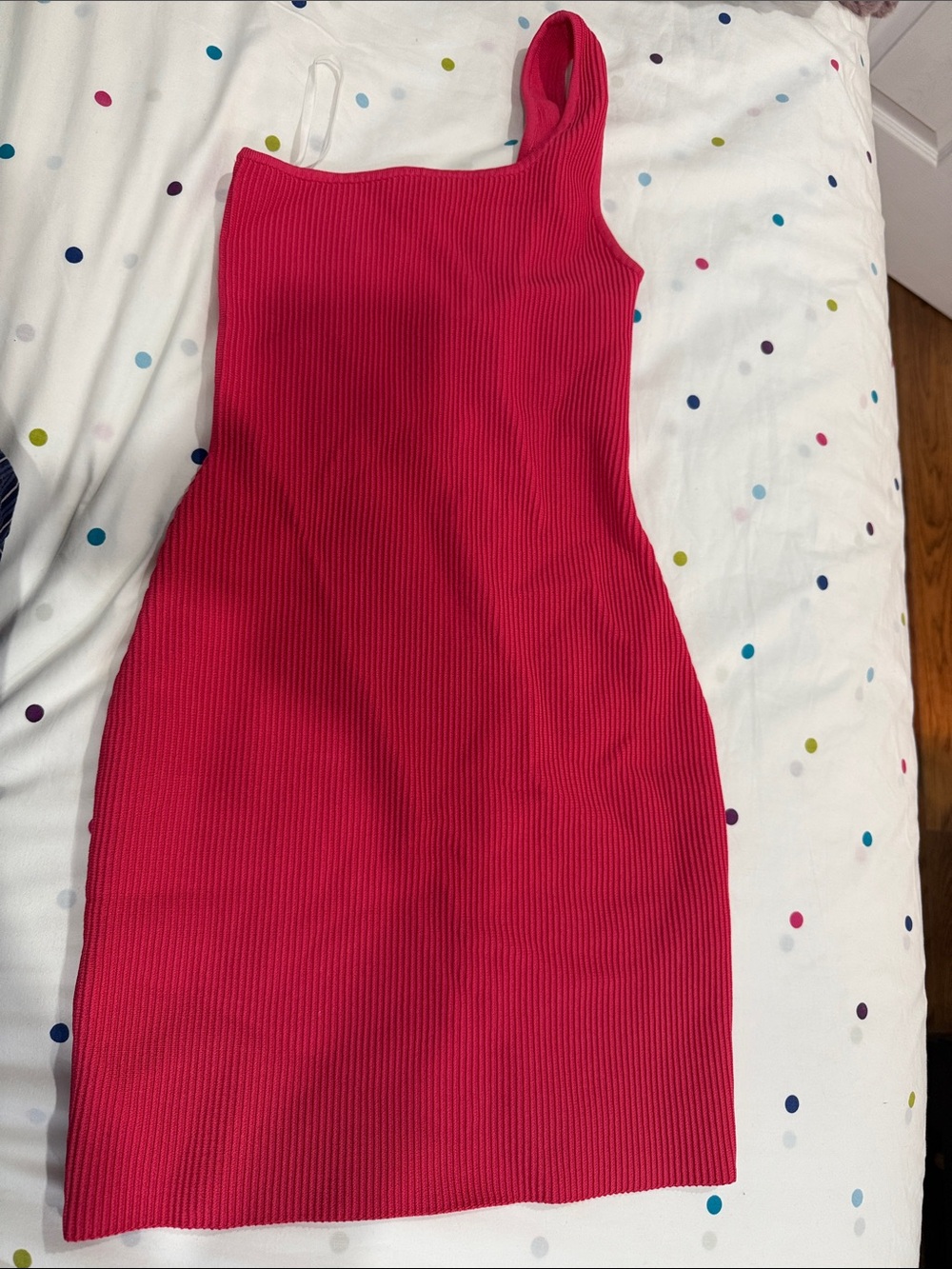 Aritzia Babaton One-Shoulder knit Ribbed Bodycon Dress in Fuchsia XS